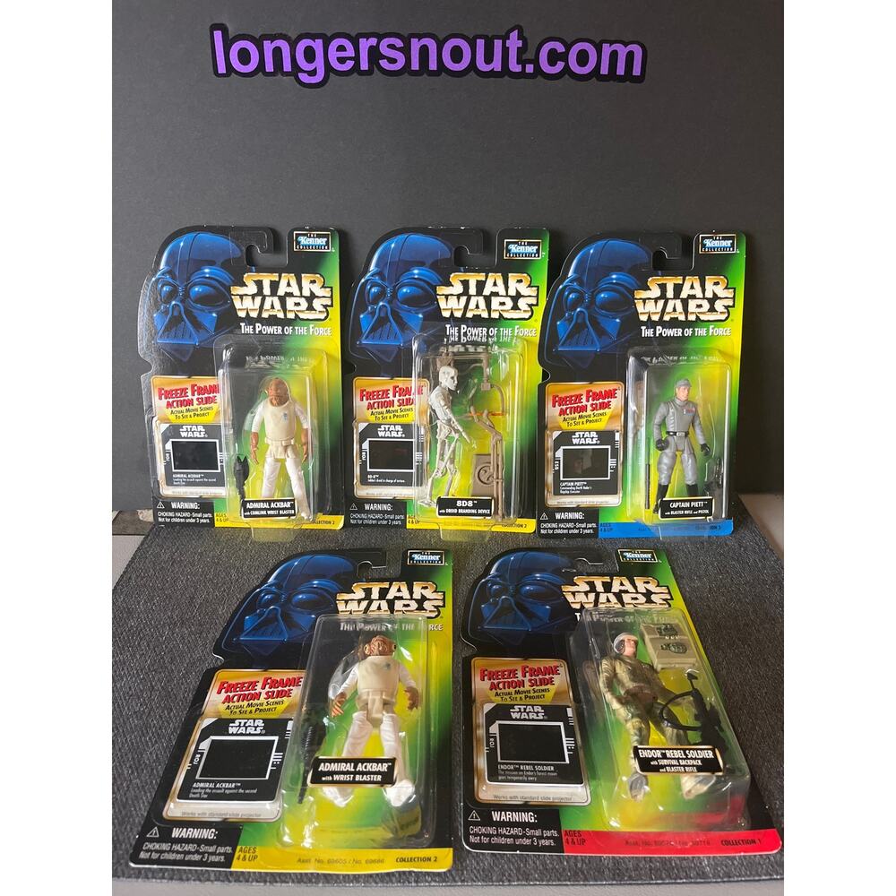 Star Wars - Power of the Force (POTF): LOT of 5 boxed-figures with freeze frame.